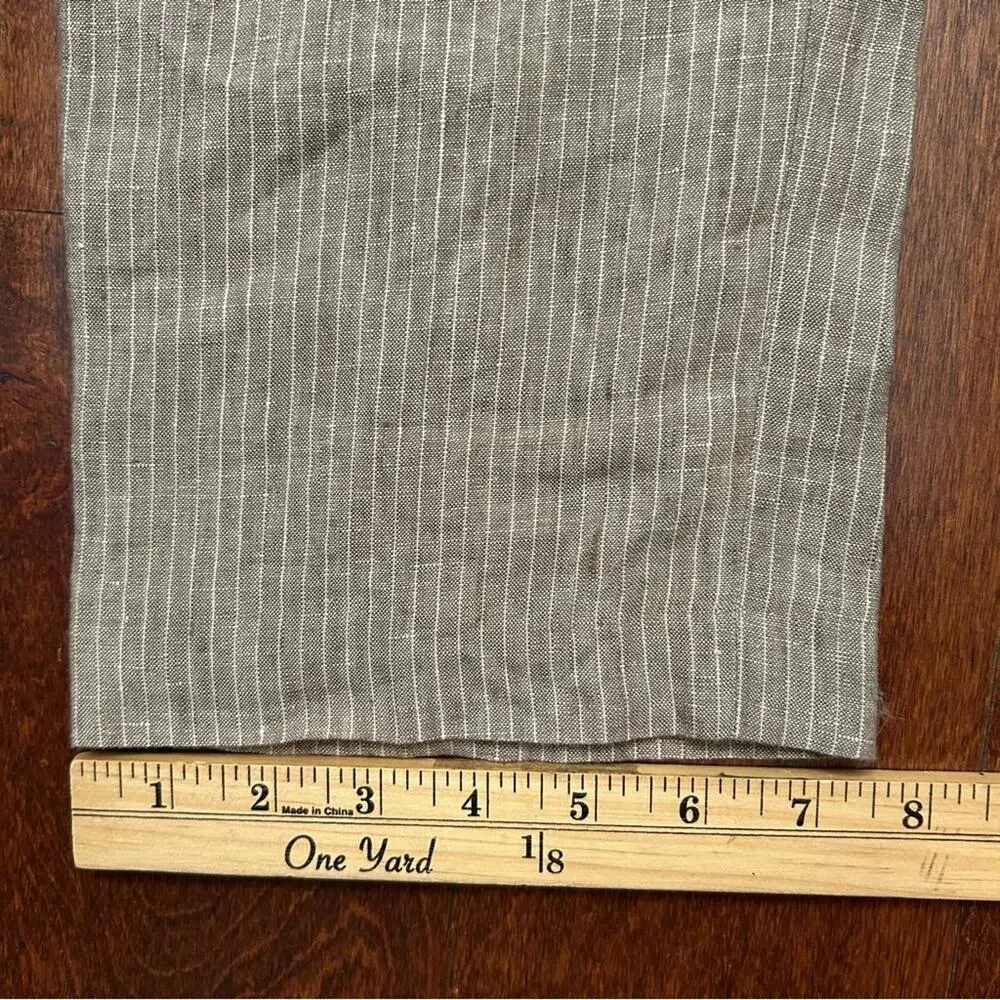 Bar III Men's 100% Linen Tan Pinstripe Pants, Size 42L